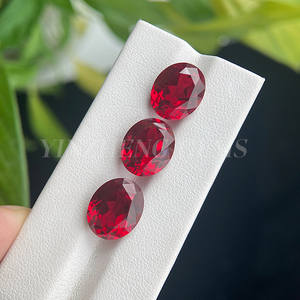 Hochwertiger Labor-gezüchteter Taubenblut-Roter Rubin Ovaler Schliff Facettierter Loser Edelstein mit Feuer für Handgefertigte Schmuckherstellung - Product Image 3