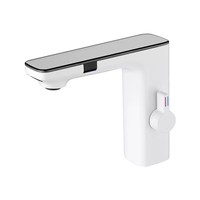 Robinet de lavabo moderne en laiton à poignée unique avec affichage de la température, mitigeur monotrou en acier inoxydable pour cuisine et salle de bain
