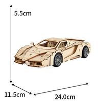 Modèle de supercar en bois à assembler soi-même, puzzle 3D en bois, kit de construction de voiture de sport, jouet éducatif artisanal