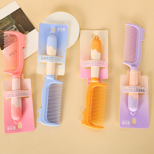 Peigne à cheveux doux en plastique couleur macaron, antistatique, grand format, pour voyage - Product Image 2