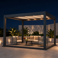 Gazebo motorisé en aluminium économique avec protection UV UPF 50+ pour les espaces de réception et de négociation en plein air