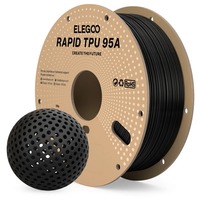 Filamen TPU ELEGOO Rapid 1.75mm 1kg Kecepatan Tinggi 95A Fleksibel untuk Printer 3D, 3X Lebih Cepat, Anti-Macet, Kawat Lunak untuk Printer FDM