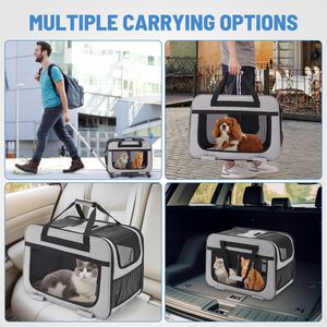 Premium Extra Large doppio trasportino per animali da compagnia rotolamento per cani di piccola taglia gatti poliestere trasportino trasporto gatti 2 gatti supporto - Product Image 5