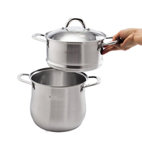 Cuisinière vapeur double couche en acier inoxydable de haute qualité, multifonctionnelle, grande capacité, pour cuisine commerciale, pot à soupe et à bouillon