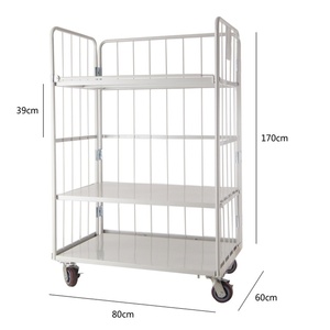 Xe đẩy lưu trữ & hậu cần gấp gọn bằng bạc [Rongle] - Xe đẩy di động nhà kho nhà máy - Product Image 1