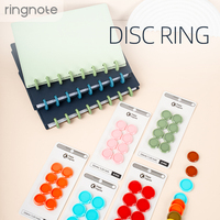 Disques en plastique RINGNOTE 32 mm (1,25 pouce) – Lot de 8 anneaux de reliure colorés et tendance pour carnet, journal, album en cuir à feuilles mobiles