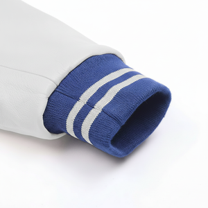 Veste universitaire tendance décontractée pour hommes, veste en cuir de style universitaire, veste bomber pour hommes et femmes - Product Image 1