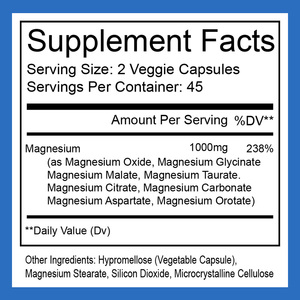 Suplemento de <span class=keywords><strong>Magnesio</strong></span> Complejo de 1000 mg, Fácil Absorción, Glicinato de <span class=keywords><strong>Magnesio</strong></span>, Citrato, Malato y <span class=keywords><strong>Taurato</strong></span>, Producto Mineral Quelado - Product Image 3
