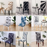 Ensemble de 1/2/4/6 housses de chaises de salon, motif imprimé feuilles et fleurs, taille réglable, housses de chaises de salle à manger en tissu