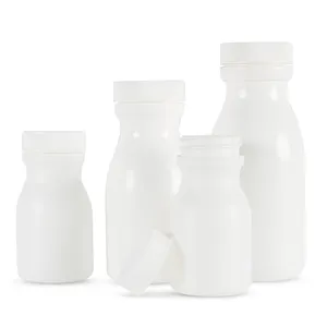 Fornecedor de fábrica de vendas quentes 70cc/150cc/200cc branco vazio cabaça HDPE plástico comprimidos garrafa de vitamina com tampa de rosca
