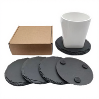 Sous-verres en ardoise noire personnalisés de 4 pouces, vierges pour gravure laser, écologiques, épaisseur 4 mm, style classique, marque POXING, vente en gros