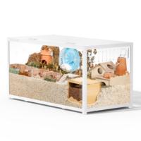 Cage métallique Bucatstate en promotion pour petits animaux avec plateau profond, habitat multi-niveaux pour hamsters