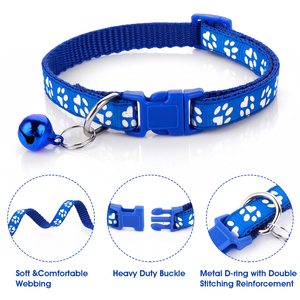 KingHon Adjustable Neck 19-32cm Paw Printed <b>Dog</b> <b>Leash</b> Collar Durable Nylon <b>Dog</b> Chain Collars Cat <b>Leash</b> Outdoor Walking - Product Image 2