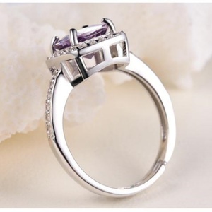 Anillo de Boda Ovalado Clásico de Plata Silverwill con Circonitas para Mujer, Chapado en Rodio, Certificado CMA, Regalo de Aniversario - Product Image 3