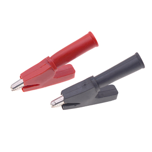 Gaine semi-fermée ouverte de 5MM Petite pince crocodile Queue en cuivre pur avec pince de test haute tension de prise <span class=keywords><strong>banane</strong></span> de 4MM - Product Image 1