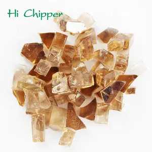 1/4 дюймов янтарные цветные закаленные стеклянные чипсы для украшения камина