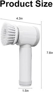 Cepillo de Limpieza Eléctrico Inalámbrico Multifuncional 5 en 1, Color Gris, Portátil, para Cocina, Baño y Hogar - Product Image 3