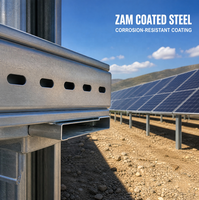Structure de montage photovoltaïque au sol en acier ZM pré-perforé et rainuré pour rails solaires