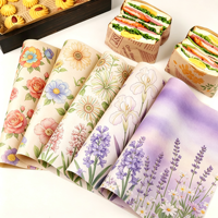 Feuilles de papier sulfurisé imprimées enduites de PE, qualité alimentaire, pour emballage de burgers, frites et plats à emporter