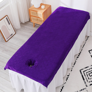 ผ้าคลุมเตียงนวดจินอาว 90x190 ซม. ผ้าขนหนูทำความสะอาดผิวหน้าสีชมพูหนานุ่มสำหรับร้านเสริมสวย - Product Image 3