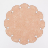 2025 décoration de la maison populaire forme de fleur faux cuir napperon PVC tapis de table rond