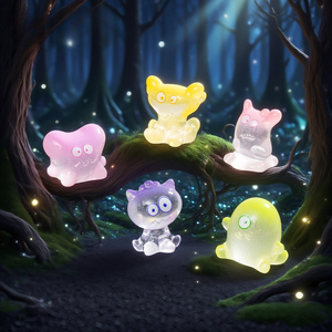 Figurines en résine transparentes et colorées de petits monstres, <span class=keywords><strong>accessoires</strong></span> de décoration mignons à faire soi-même <span class=keywords><strong>pour</strong></span> la voiture ou le bureau - Product Image 2
