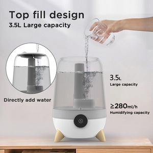 Máy Khuếch Tán Dầu Sương Mát 360 Vòi Phun Máy Tạo Độ Ẩm Gia Dụng Bằng Sáng Chế 3 Bánh Điều Khiển Cảm Ứng Máy Phun Sương Không Ồn 3,5L - Product Image 6