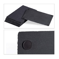 Plateaux de service, en ardoise, ensemble de 6 plaques larges 30x20 cm pour le service et l'alphabet