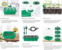 Système de culture intelligent pour semis et micro-légumes avec éclairage LED, plateau de semis à 12 alvéoles pour plantes succulentes