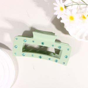 Pince à cheveux rectangulaire coréenne en plastique avec strass de 10,5 cm, élégante et givrée, pour usage quotidien, pour femmes - Product Image 3