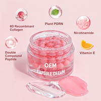 Crème en capsules de collagène PDRN coréen OEM, marque privée, hydratante biologique, anti-âge, réduit les rides, crème en capsules avec peptide