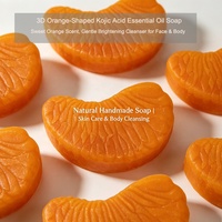 Jabón en Barra Sólido Ecológico con Ácido Kójico y Aceite Esencial de Naranja en 3D, Exfoliante Natural, Limpieza Profunda para Rostro y Cuerpo, para Adultos