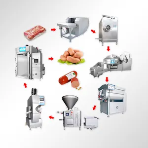 russian german chicken automatic smoking dried sausage mixing machine machine production line