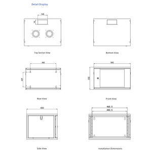 Armoire <span class=keywords><strong>serveur</strong></span> W4X <span class=keywords><strong>19</strong></span> <span class=keywords><strong>pouces</strong></span>, armoire réseau standard, 542*400mm, <span class=keywords><strong>19</strong></span> <span class=keywords><strong>pouces</strong></span>, petite armoire murale, 4U 6U 9U 12U, porte en verre, armoire réseau - Product Image 5