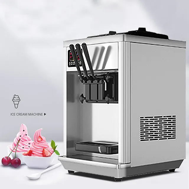 เครื่องทำไอศกรีมแบบตั้งโต๊ะอัตโนมัติเครื่องทำไอศกรีมแบบ28L/ชั่วโมงสำหรับเชิงพาณิชย์