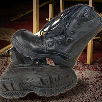 Chaussures de sécurité structurelles en cuir de pompier ODM/OBM de haute qualité avec bandes réfléchissantes pour le sauvetage en milieu sauvage et en milieu urbain