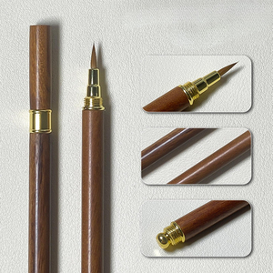 Wooden Nail Art <b>Brush</b> Metal Ferrule Fine Tip Painting <b>Brush</b> for Salon Gel Polish Detail Work - Product Image 2