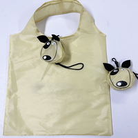 Sac de courses pliable en polyester à imprimés animaliers, écologique, personnalisable, réutilisable, portable, avec cordon de serrage, vente en gros, publicitaire