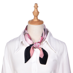 Luxe 100% Mulberry Soie Écharpe pour Femmes Personnalisable Impression Numérique Style Français Foulard De Soie <span class=keywords><strong>Rose</strong></span> Léopard Dot D'été - Product Image 2