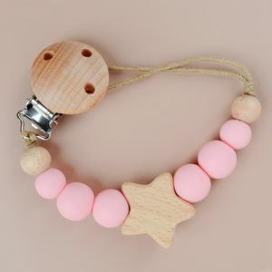 Artículo más vendido, estrella de cinco puntas de haya, cadena anticaída de grado alimenticio, cadena para chupete - Product Image 4