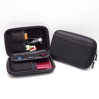 Étui portable multicolore rouge/noir/bleu foncé pour batterie externe, disque dur, téléphone, écouteurs, câble de données et accessoires numériques