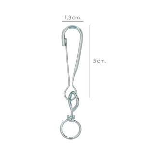 Mousqueton nickelé avec anneau pivotant de 50 mm. - Product Image 3