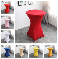 Housse de table de cocktail en spandex 32x43 pouces, nappe de table de cocktail extensible noire, nappes rondes ajustées pour fête, mariage, DJ, bar
