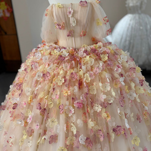 Vestido de Quinceañera Wx381 Personalizado, Estilo Princesa con Tul Floral 3D, Apliques Coloridos, Vestido de 15 Años para Fiesta de Graduación - Product Image 2