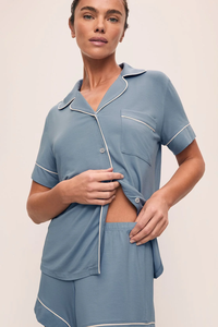 YUNCHI PJ5302 Set <span class=keywords><strong>Camicia</strong></span> <span class=keywords><strong>da</strong></span> <span class=keywords><strong>Notte</strong></span> e Pantaloncini <span class=keywords><strong>da</strong></span> Donna in Modal Traspirante, Morbido ed Ecologico, Casual a <span class=keywords><strong>Maniche</strong></span> <span class=keywords><strong>Corte</strong></span>, Autunnale - Product Image 5