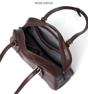 กระเป๋าหนังแท้คุณภาพสูงทรงโบว์ลิ่งสำหรับผู้หญิง ตกแต่งคริสตัล พร้อมซับในโพลีเอสเตอร์และซิปปิด - Product Image 4