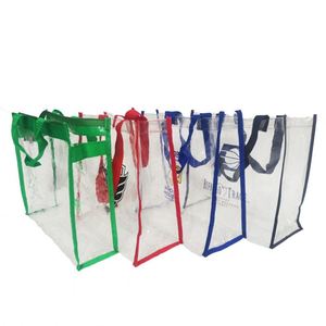 Sac fourre-tout transparent imprimé avec logo personnalisé, sac fourre-tout de plage imperméable en PVC imprimé avec logo - Product Image 4