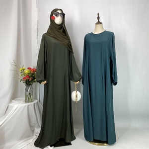 Nouvelle robe simple pour femmes, en tissu Nida doux, avec fermeture éclair avant pratique, robe longue ample pour allaitement, vêtements islamiques musulmans, Abaya 6822 # - Product Image 2