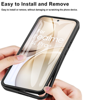 Coques de téléphone portable 3 en 1 avec protection d'écran 360° pour Oppo Realme 15 14 Pro Plus A6 A5 Pro A3 C75 Reno 15C 15F 14F, coque antichoc