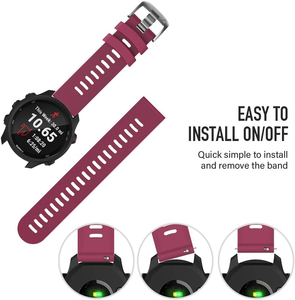 Bracelet de montre en silicone Upro pour Garmin Forerunner 245M/245, orange et blanc, respirant, avec boucle en acier inoxydable - Product Image 4